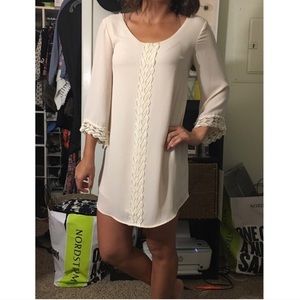 ❌ SOLD ❌ ASTR - Knee Length Cream Dress
